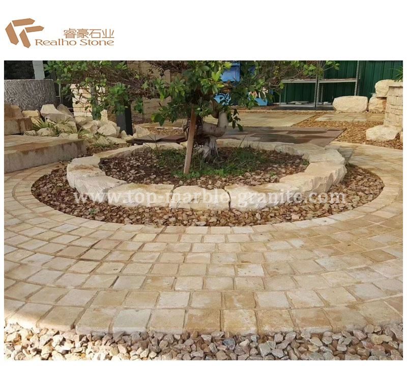 antique yellow limestone paving, the company's own listing photograph
