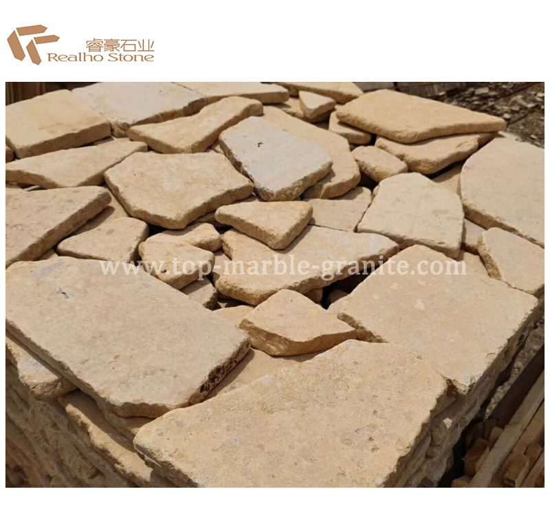 tumbled yellow limestone paving, the company's own listing photograph