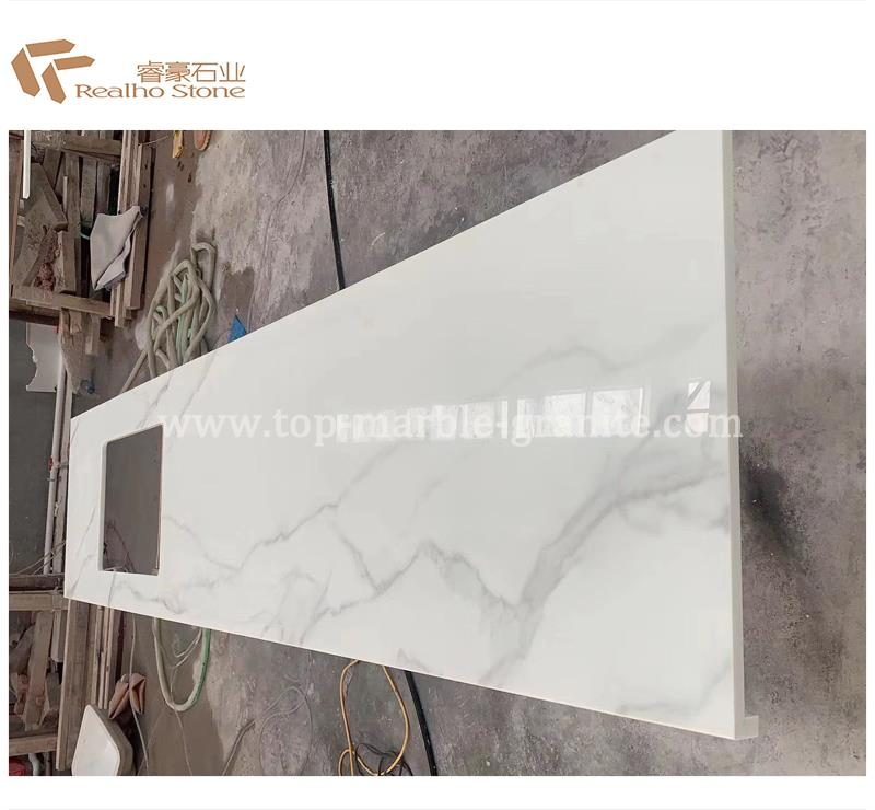 Calacatta white nano crystallized Marble Countertop, the company's own listing photograph