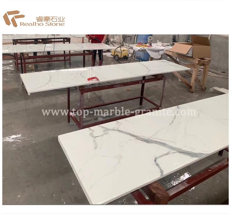 Calacatta white nano crystallized stone countertop Factory, the company's own listing photograph