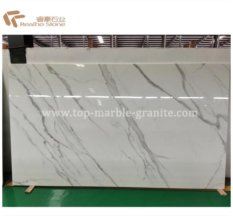 Calacatta white nano crystallized stone Marble Slab, the company's own listing photograph