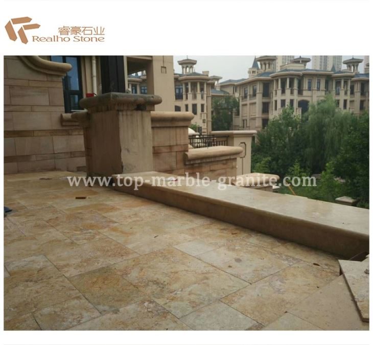 beige travertine flooring, the company's own listing photograph