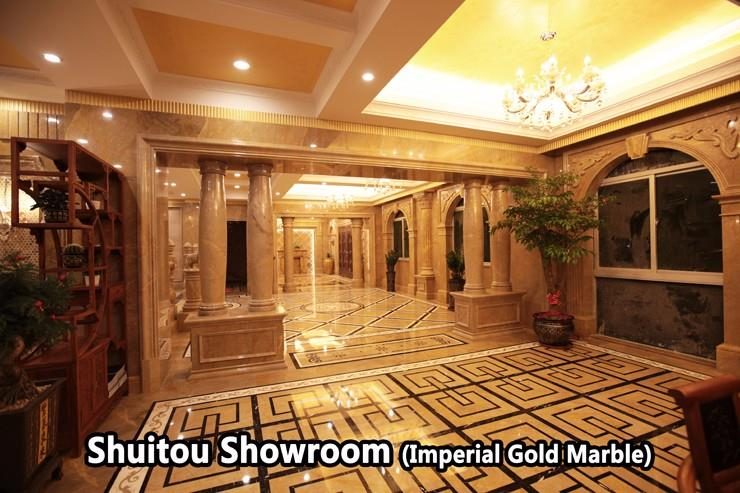 Imperical Gold Marble for Interior Decoration Sample Room, a photograph from the company's own pages