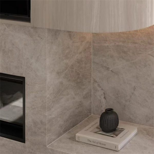 Taj Mahal quartzite slab with cream ground and gold veins, from the company's Taj Mahal page